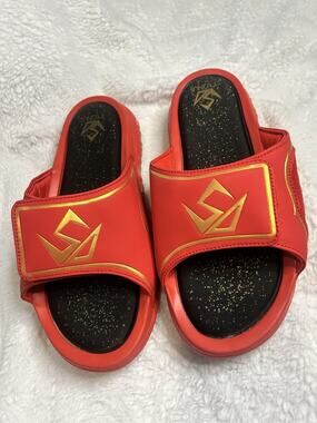 Tronus Fire Slide Sandals Red Gold Black Unisex Adult (Size Men's 8)